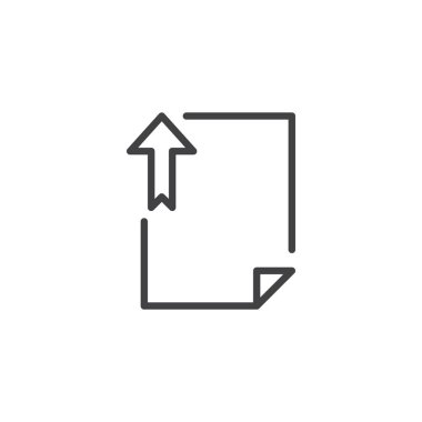 Dosya karşıya yükleme anahat simgesini