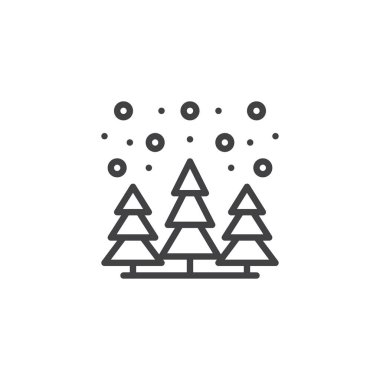 Kış ormanı ana hatları simgesi