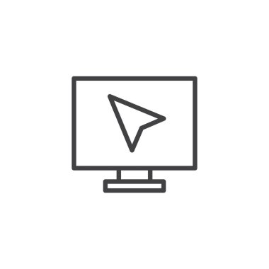 İmleç ve PC monitör anahat simgesi