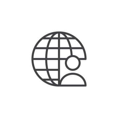 Küre ve adam anahat simgesini