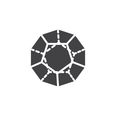 Dodecahedron geometrik şekil vektör simgesi