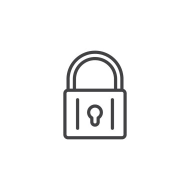 Asma kilit kilit anahat simgesi