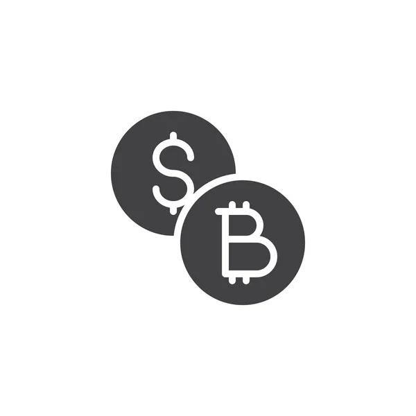 Ícone de vetor de moedas de dólar e bitcoin —  Vetores de Stock