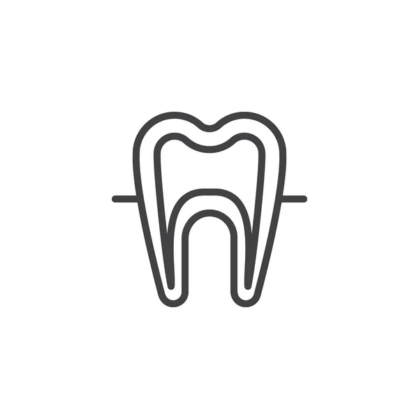 Menselijke tand model overzicht pictogram. — Stockvector