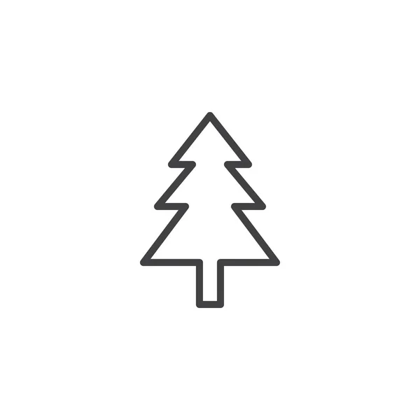 Kerstboom overzicht pictogram — Stockvector