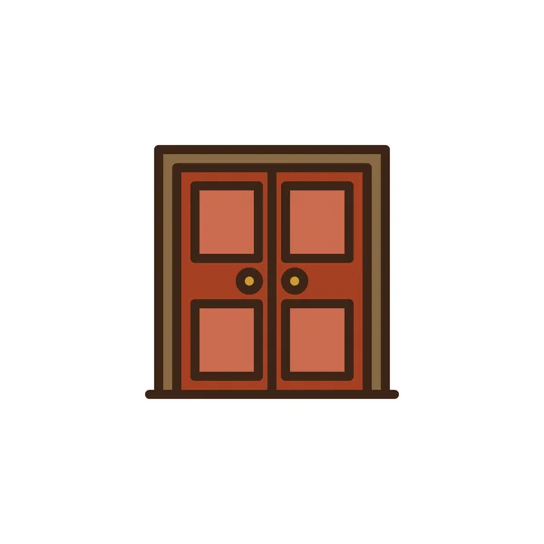 Иконка, заполненная архитектурной дверью — стоковый вектор