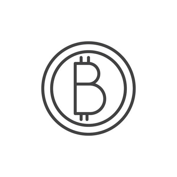 Bitcoin cryptocurrency money outline icon — Stock Vector