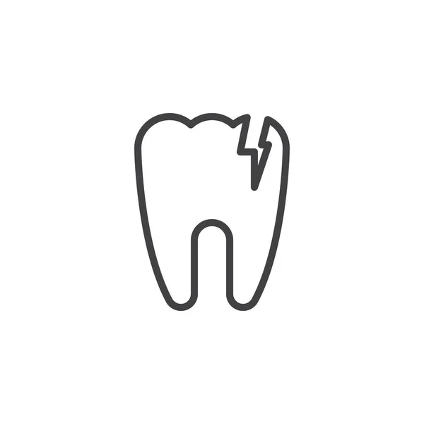 Broken tooth outline icon — Stock Vector