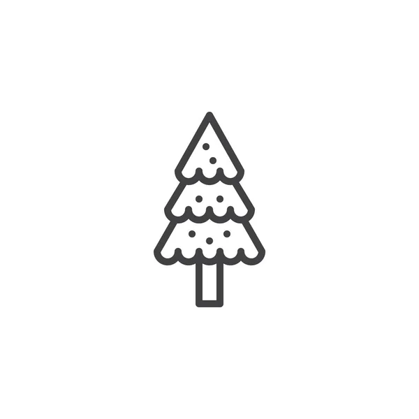 Icono de contorno de árbol de abeto nevado — Vector de stock