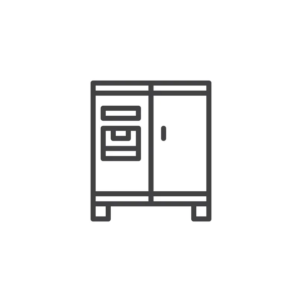 Doppia porta frigo icona contorno — Vettoriale Stock