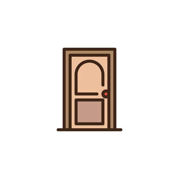 Klasyczna ikona konturu wypełnione drzwi — Wektor stockowy