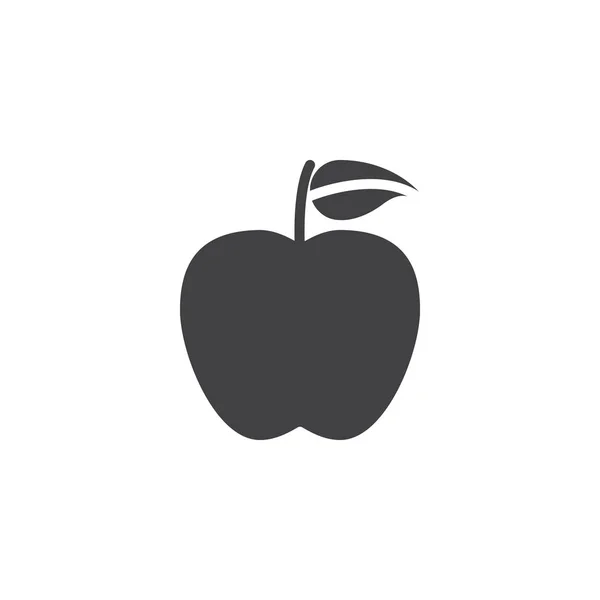 Apfel mit Blattvektorsymbol — Stockvektor