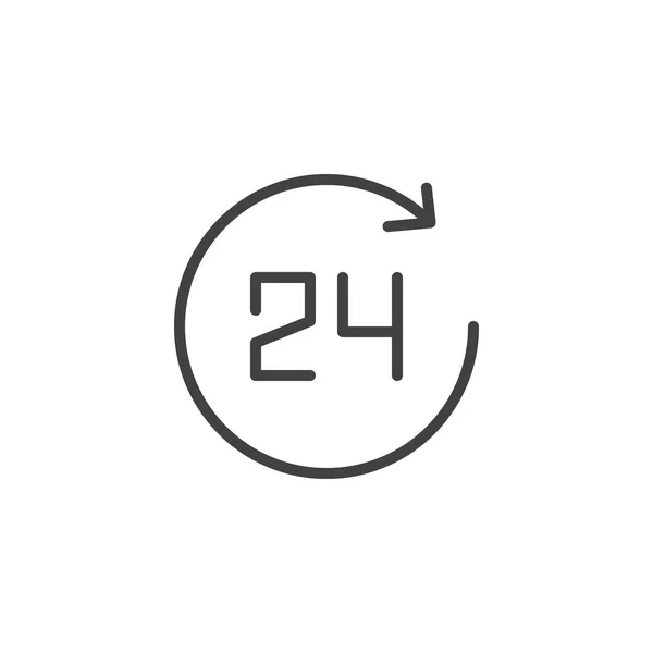 24 uur schetsen pictogram — Stockvector