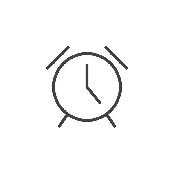 Despertador ícone contorno do relógio — Vetor de Stock