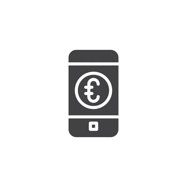 Euro mobile banking icône vectorielle — Image vectorielle