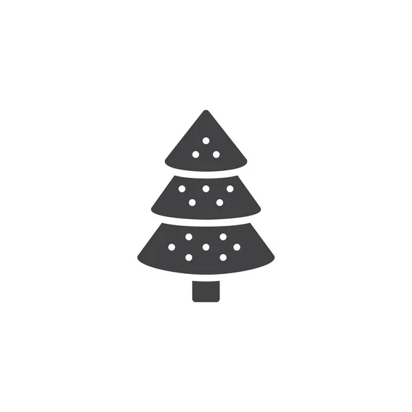 Decorated christmas tree vector icon — Stock Vector