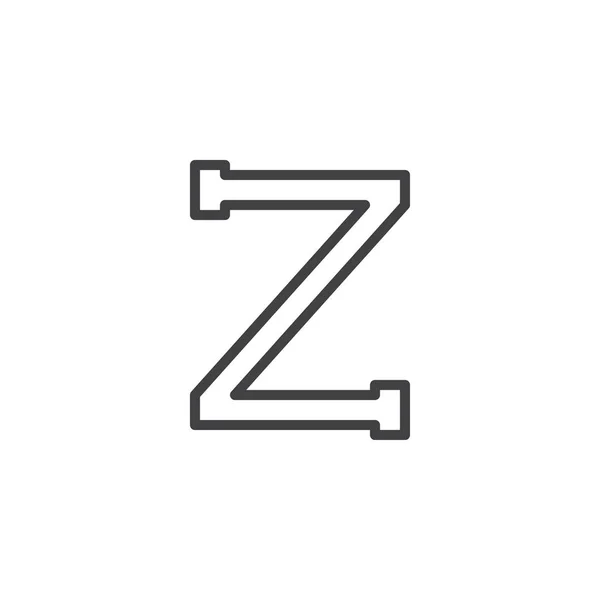 Zeta-Brief umreißt Symbol — Stockvektor