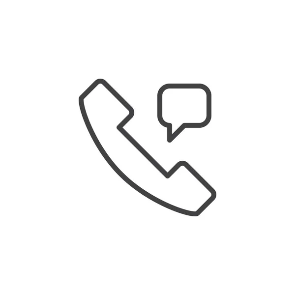 Telefonní sluchátko a řeči bublina osnovy ikona — Stockový vektor