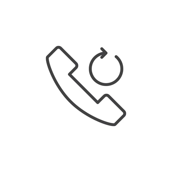 Telefoongesprek Herhaal overzicht pictogram — Stockvector