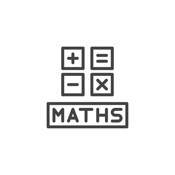 Icono de contorno de símbolos matemáticos — Archivo Imágenes Vectoriales