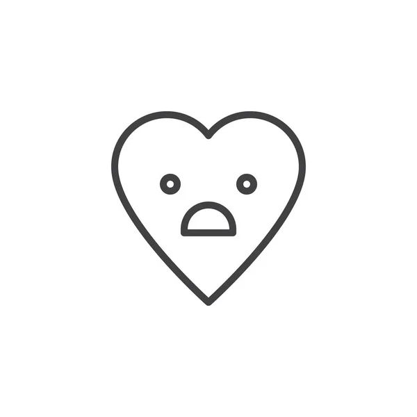 Paura faccina emoticon icona contorno — Vettoriale Stock