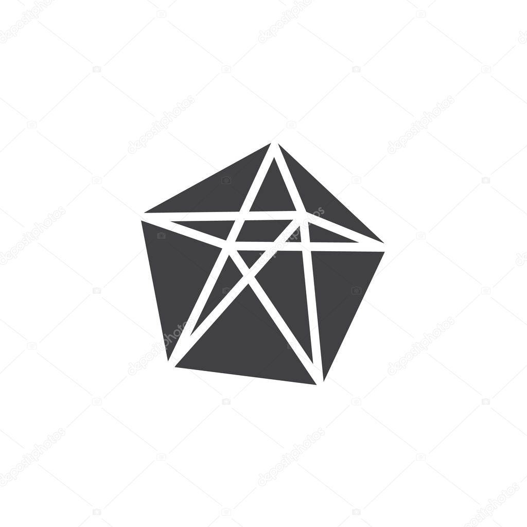 Dodecahedron geometrical figure vector icon