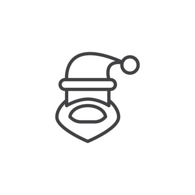 Noel Baba yüz sakal anahat simgesi