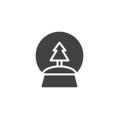 Bir xmas ağacı vektör simgesi ile kar küresi