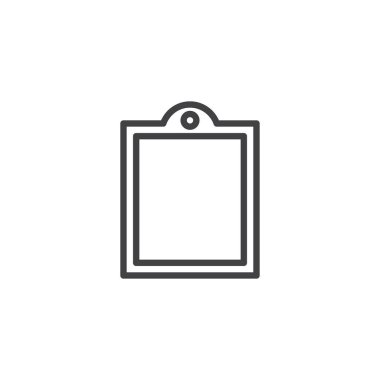 Fotoğraf çerçevesi delik anahat simgesi ile asılı