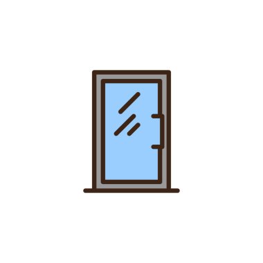 Cam kapı doldurulmuş anahat simgesini