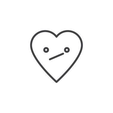 Şaşkın yüz ifade anahat simgesi