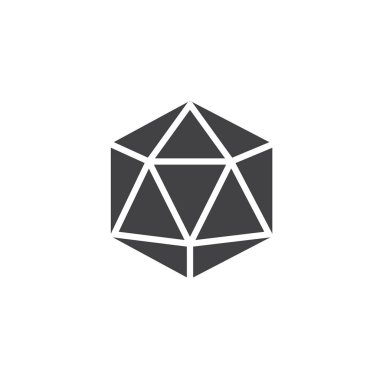 İcosahedron geometrik şekil vektör simgesi