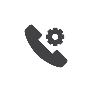 Telefon ve dişli vektör simgesi