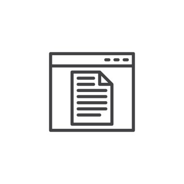 Web sayfası belge dosya anahat simgesini