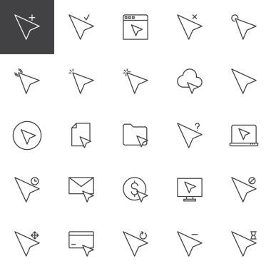 Bilgisayar imleç fare anahat simgeleri ayarlayın