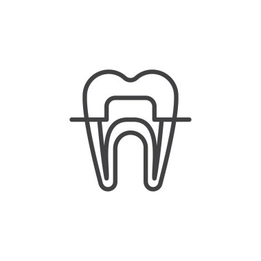 Diş telleri diş anahat simgesini