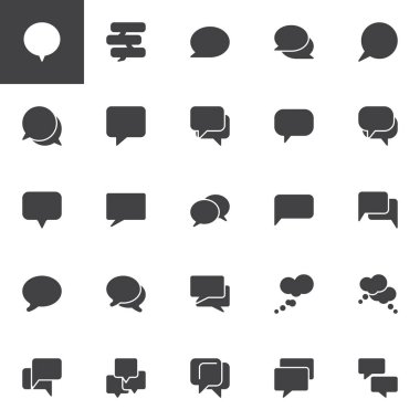 Konuşma balonları Icons set vektör