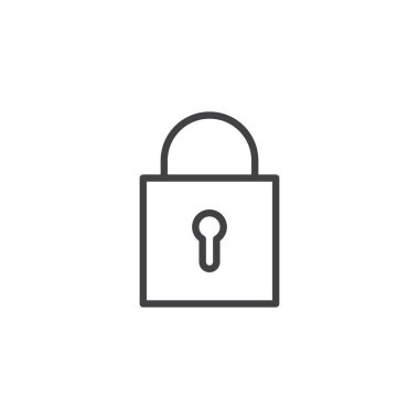 Asma kilit kilit anahat simgesi