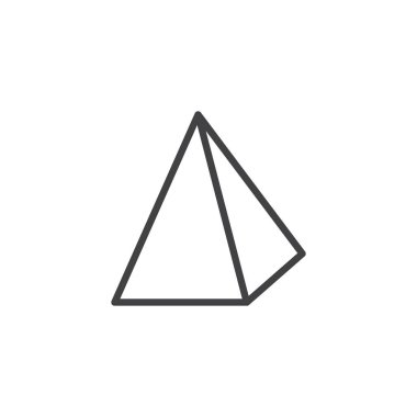 Piramit geometrik şekil anahat simgesini