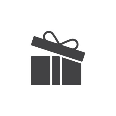 Açık hediye kutusu ile yay kurdele vektör simgesi