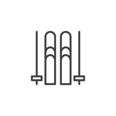 Kayak ve sopa anahat simgesini