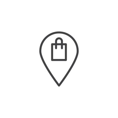 Dükkanı konumu PIN anahat simgesini