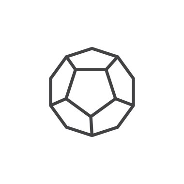 Dodecahedron geometrik şekil anahat simgesini