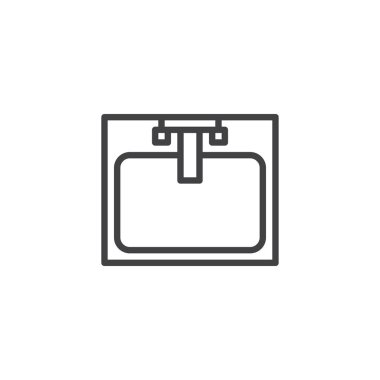 Lavabo musluk en iyi görünümü anahat simgesi