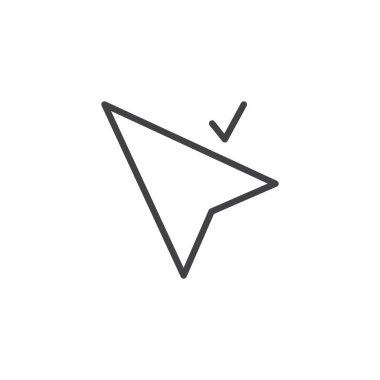 İmleç onay işareti anahat simgesi