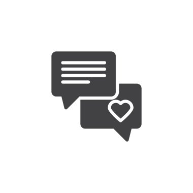 Aşk sohbet görüşme vektör simgesi