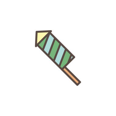 Yangın kraker doldurulmuş anahat simgesini