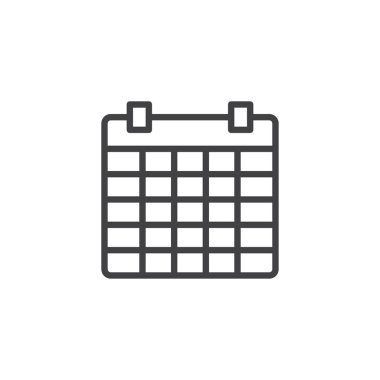 Takvim sayfası anahat simgesini