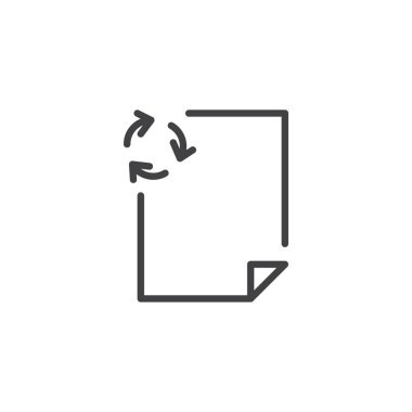 Geri dönüşüm dosyası belge anahat simgesi