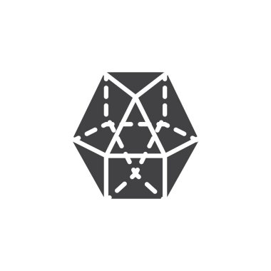 Dodecahedron geometrik şekil vektör simgesi